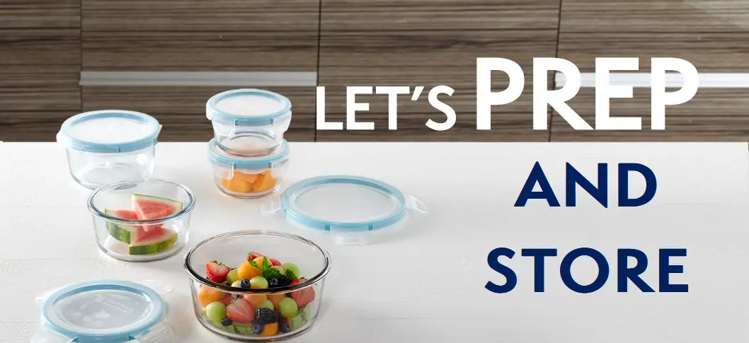 Pyrex Simply Store 6-Piece Round Set, Clear/Red