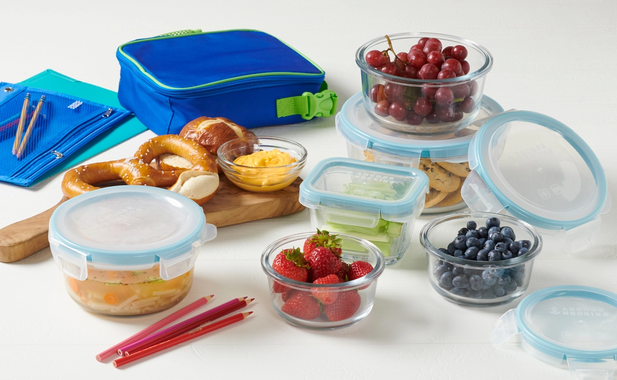 Anchor Hocking Glass Food Storage Set with Lids, 16-Piece